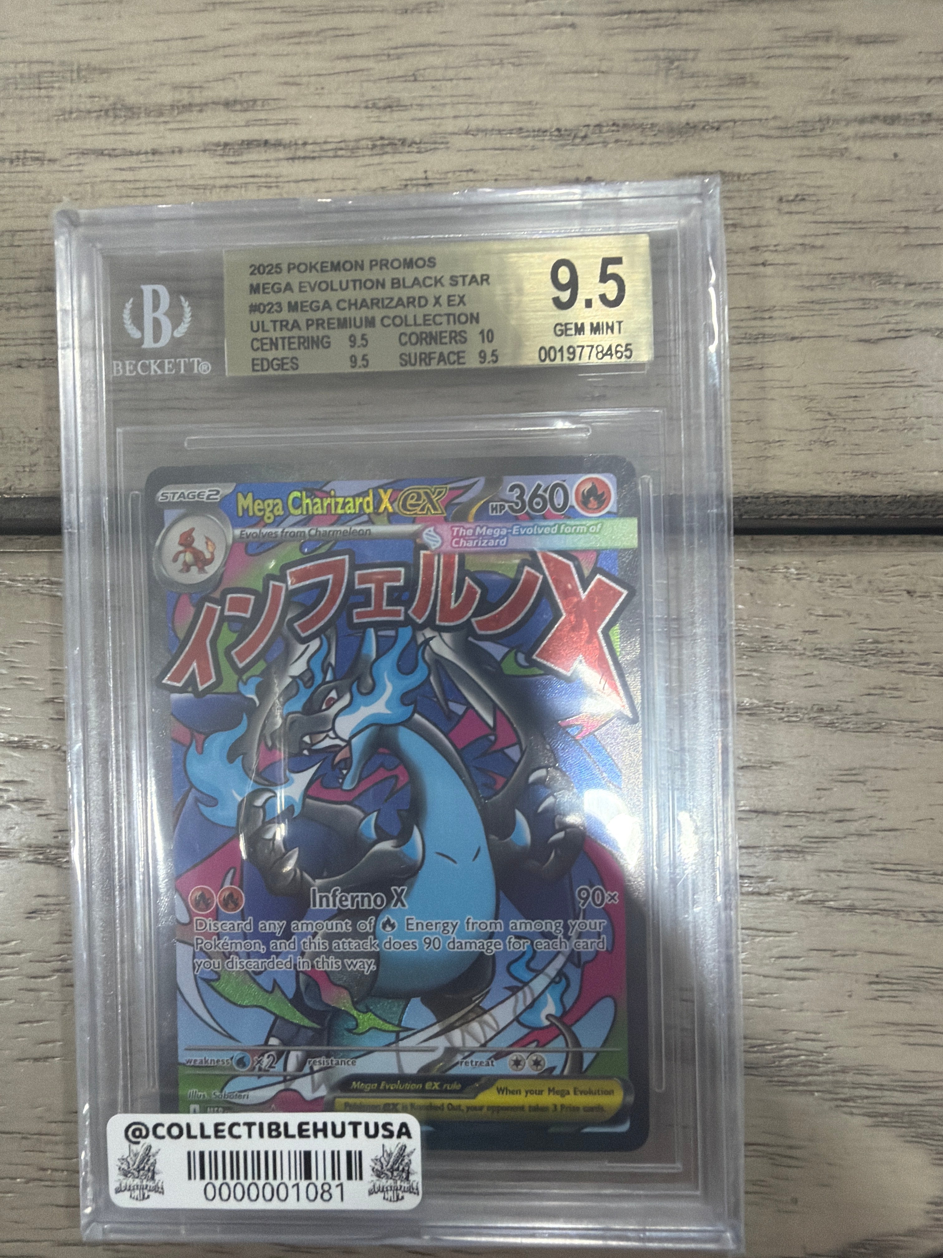 Graded Pokemon - Pokemon Mega Charizard X EX 023 Me: Mega Evolution Promo Full Art Holo BGS 9.5