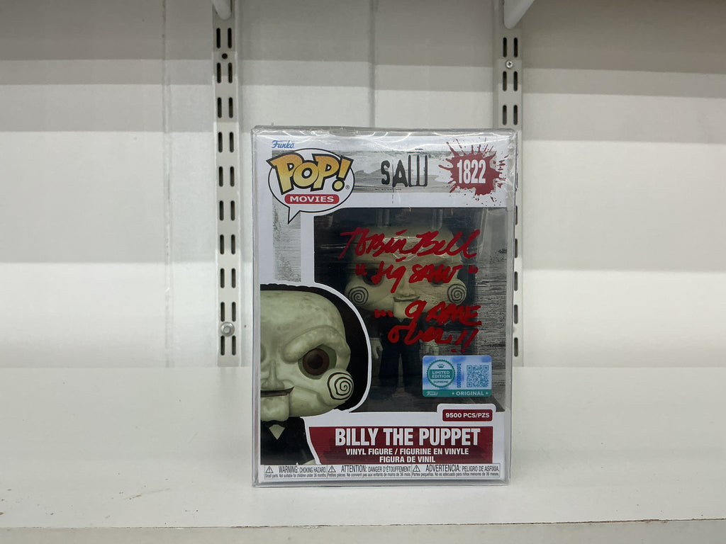 Funko Pop 1822 6 inch. - SAW - Billy The Puppet - ORIGINAL - 9500 PCS - Signed - Tobin Bell