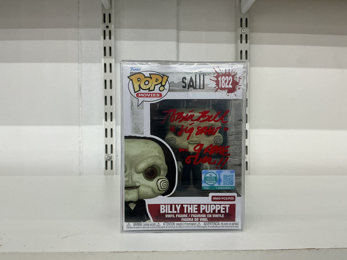 Funko Pop 1822 6 inch. - SAW - Billy The Puppet - ORIGINAL - 9500 PCS - Signed - Tobin Bell
