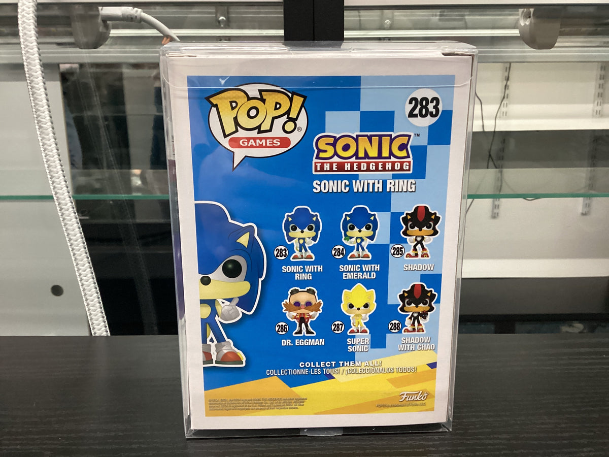 Signed Funko Pop 283 6 inch - Sonic the Hedgehog - Sonic with Ring - Signed by Jaleel White