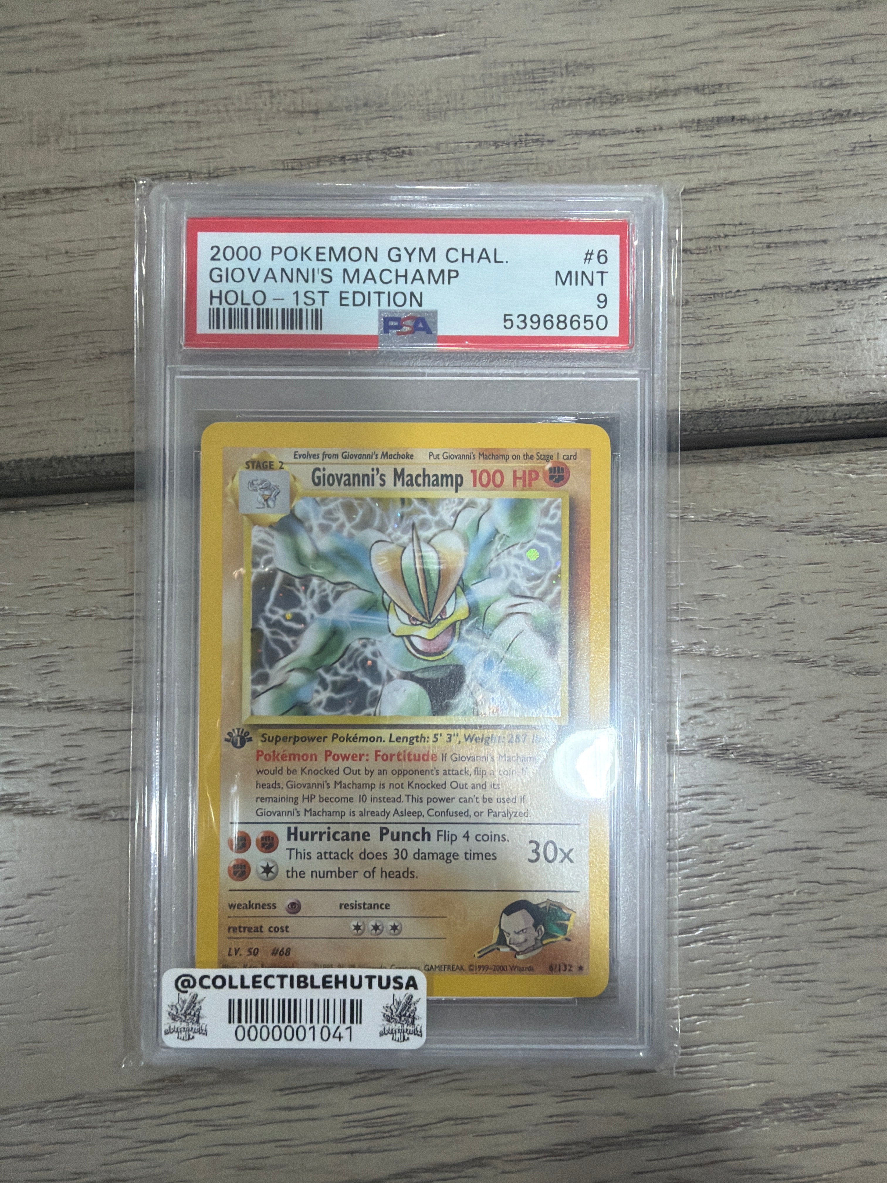 Graded Pokemon - 2000 POKEMON GYM CHALLENGE HOLO-1ST EDITION #6 GIOVANNI'S MACHAMP PSA 9