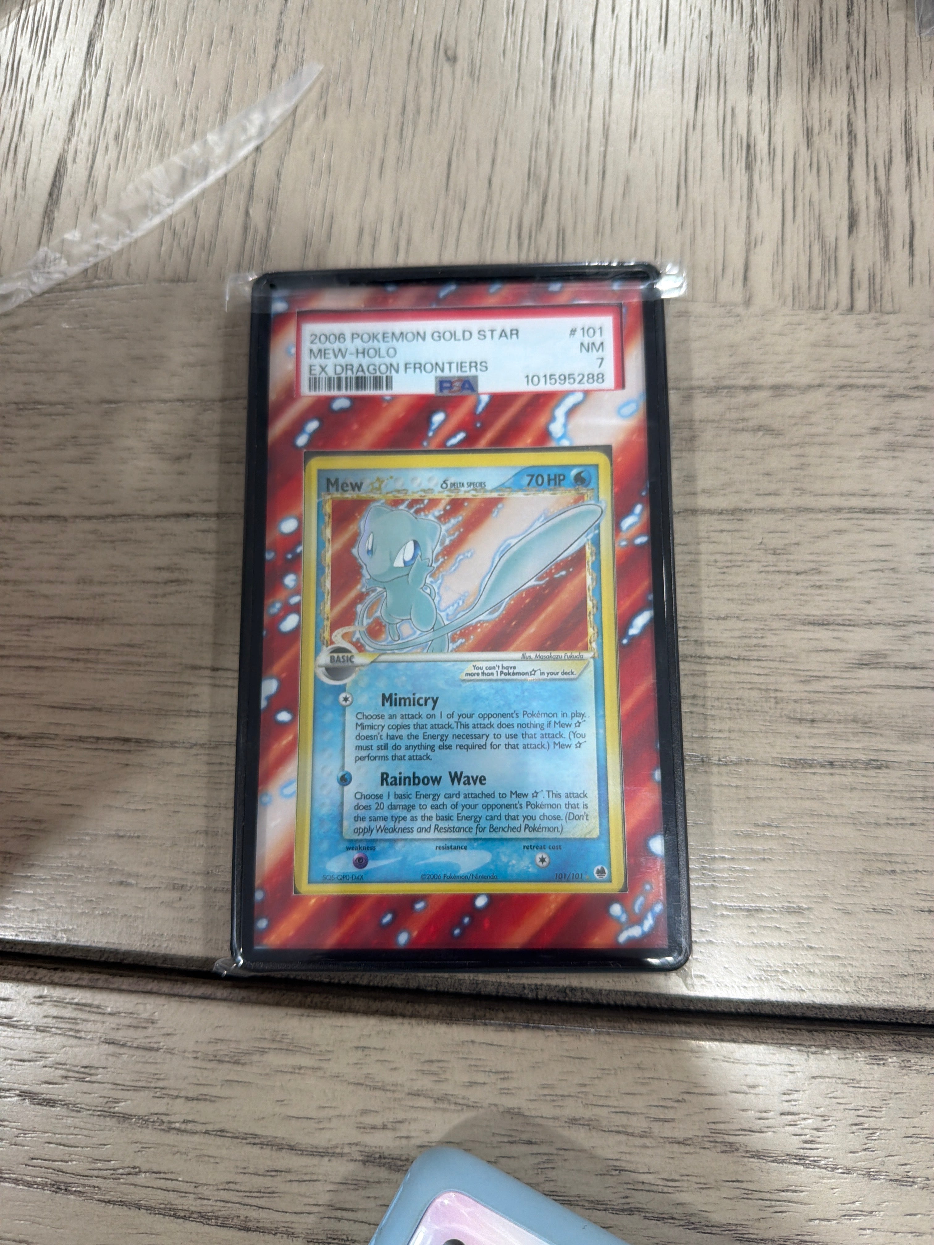 Graded Pokemon - 2006 POKEMON EX DRAGON FRONTIERS GOLD STAR #101 MEW-HOLO PSA 7