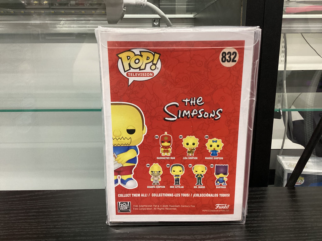 Signed Funko Pop 832 6 inch - the Simpsons - Comic Book Guy - Funko Exclusive 2020 fall Convention Limited Edition - Hank Azaria
