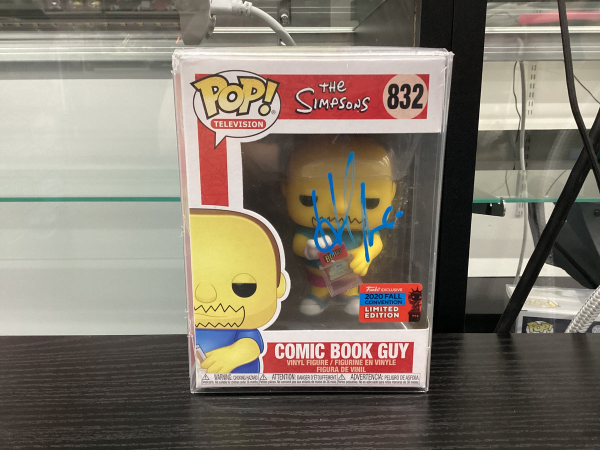 Signed Funko Pop 832 6 inch - the Simpsons - Comic Book Guy - Funko Exclusive 2020 fall Convention Limited Edition - Hank Azaria