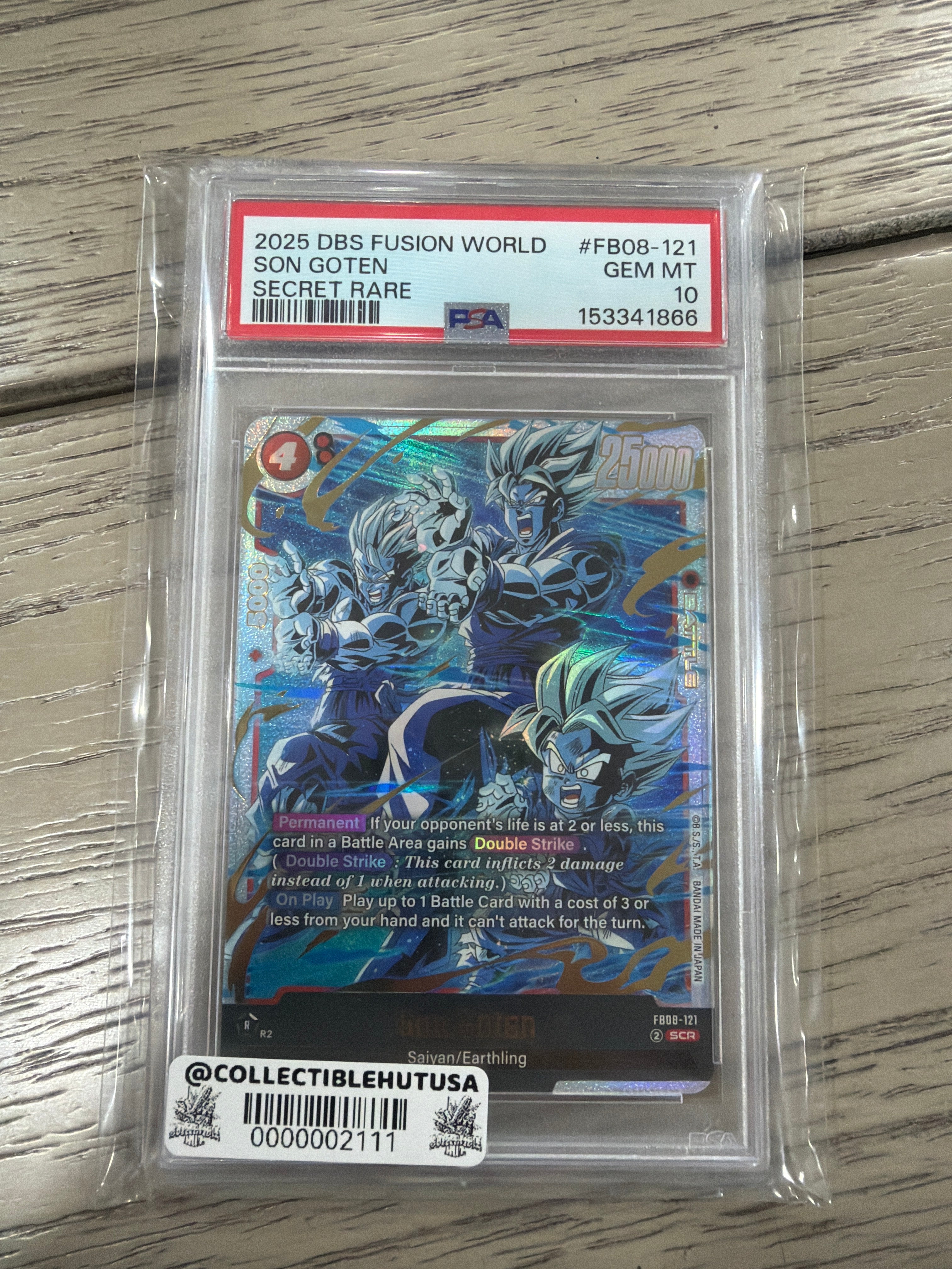 Graded Dragon Ball Z - Bandai Dragon Ball Super Fusion World Son Goten Secret Rare FB08-121 PSA 10!