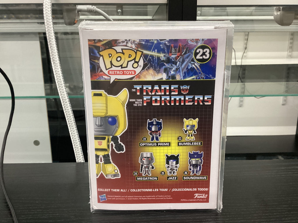 Signed Funko Pop 23 6 inch - Transformers - Bumblebee - Signed by Bumper Robinson