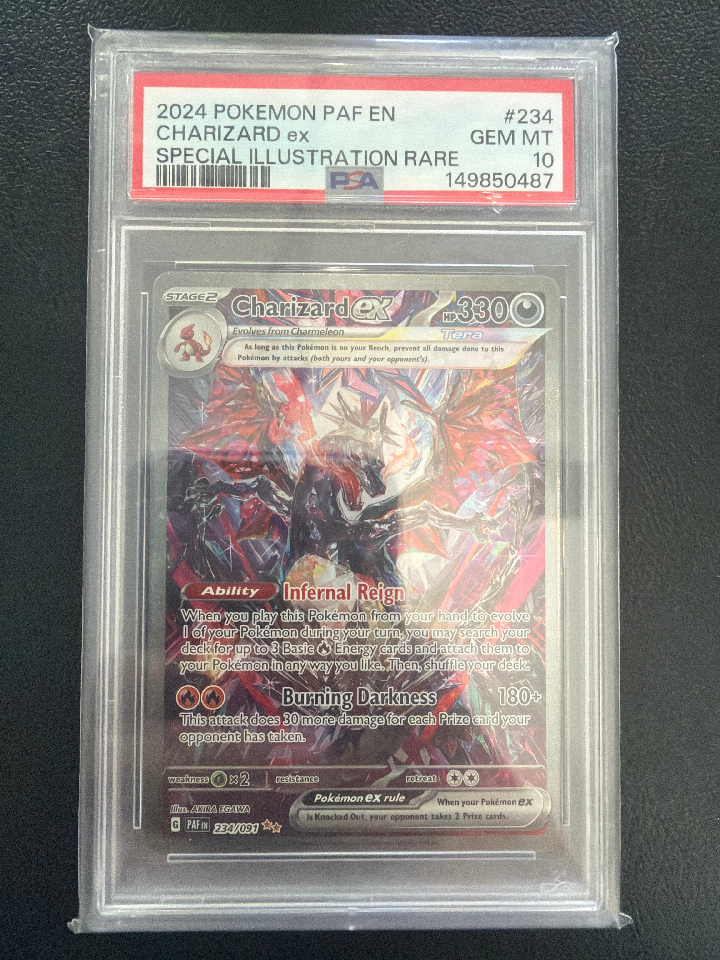 Graded Pokemon - 2024 Pokemon PAF EN #234 Charizard ex Special Illustration Rare PSA 10