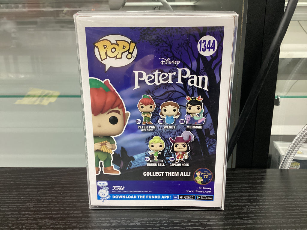 Signed Funko Pop 1344 6 inch - Peter Pan - Peter Man with Flute - Signed by Jeremy Sumpter