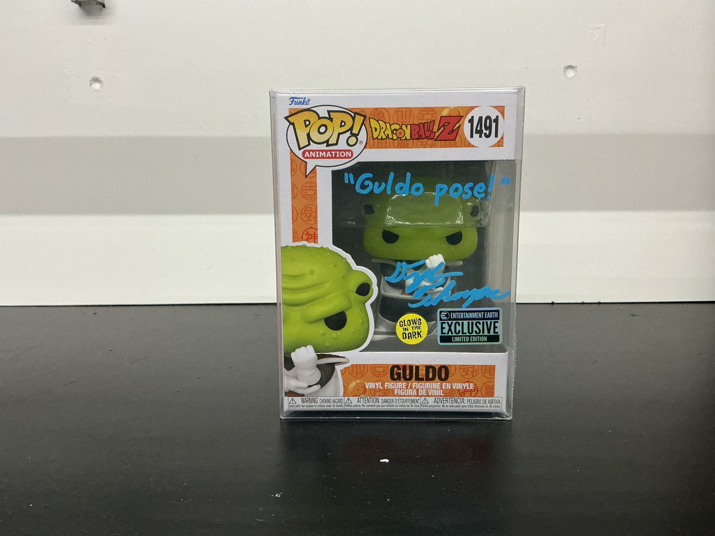 Signed (Glow in the Dark) Funko 1491 - Dragon Ball Z - Entertainment Earth Exclusive Limited Edition - Guldo- “Guldo Pose!” Dylan Thompson