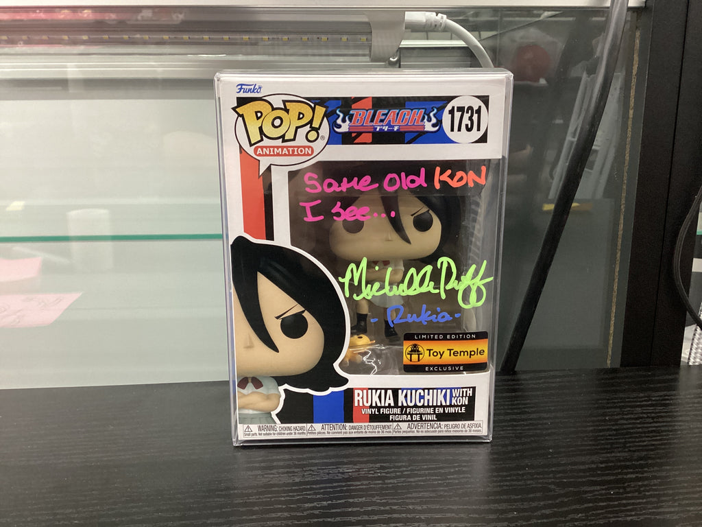 Signed Funko Pop 1731 6 inch - Bleach - Rukia Kuchiki with Kon - Toy Temple Limited Edition Exclusive - Signed by Michelle Ruff