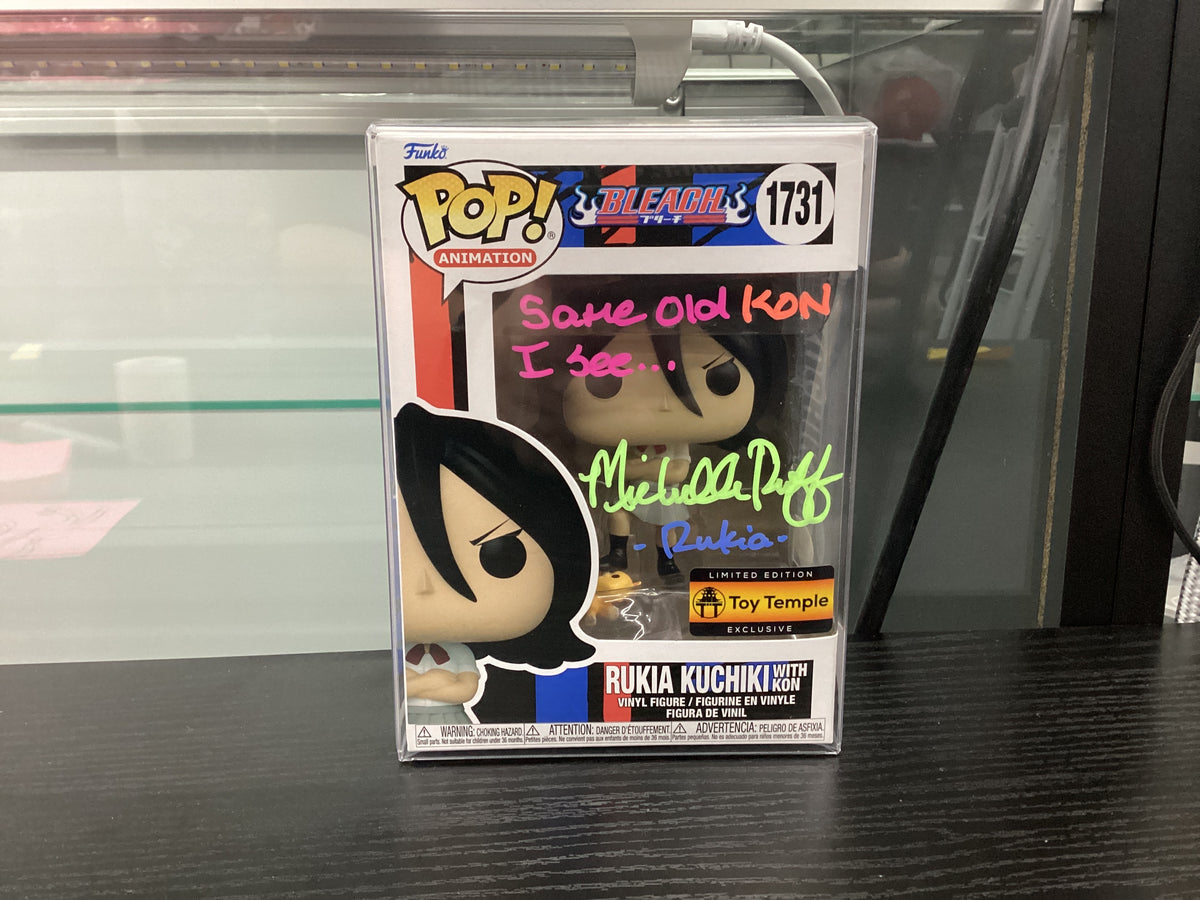 Signed Funko Pop 1731 6 inch - Bleach - Rukia Kuchiki with Kon - Toy Temple Limited Edition Exclusive - Signed by Michelle Ruff