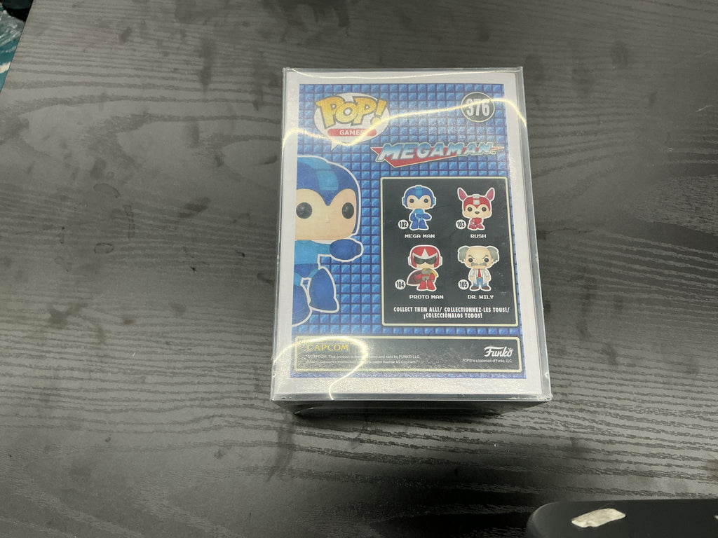 Funko Pop 376 6 inch. - Mega Man - Mega Man - Signed by Ian James Corlett