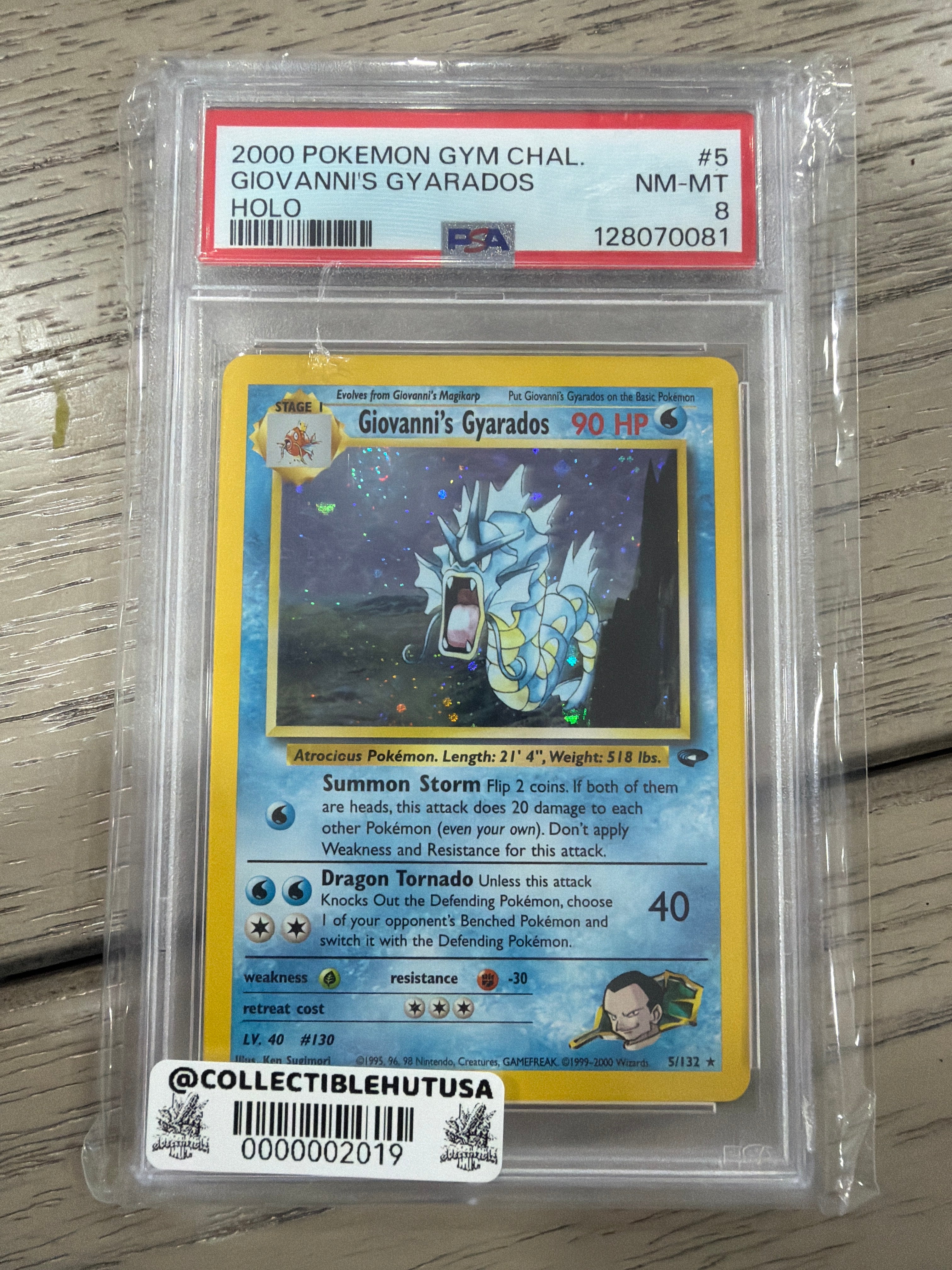 Graded Pokemon - 2000 POKEMON GYM CHALLENGE HOLO #5 GIOVANNI'S GYARADOS PSA 8