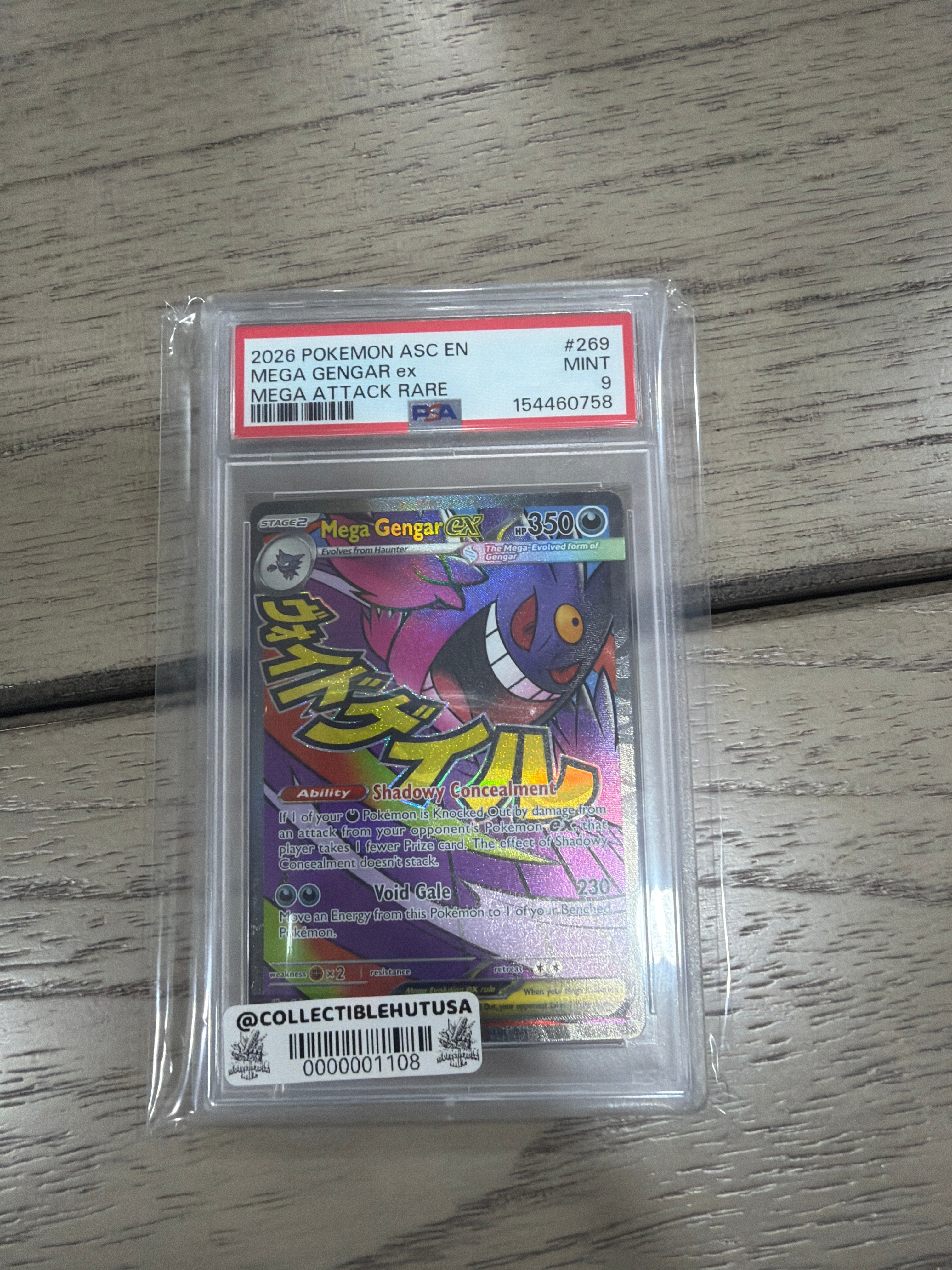 Graded Pokemon - 2026 POKEMON ASC EN-ASCENDED HEROES MEGA ATTACK RARE #269 MEGA GENGAR EX PSA 9