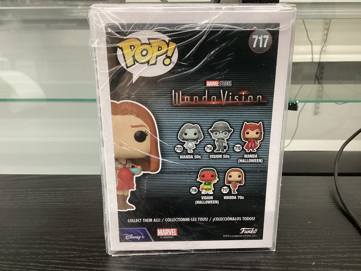 Signed Funko Pop 717 6 inch - WandaVision - Wanda 70s - Signed by Elizabeth Olsen Beckett