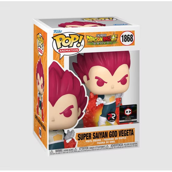Funko Pop 1868 6 inch - The Movie Dragon Ball Z Super Broly - Super Saiyan God Vegeta - Chalice Collectibles Exclusive