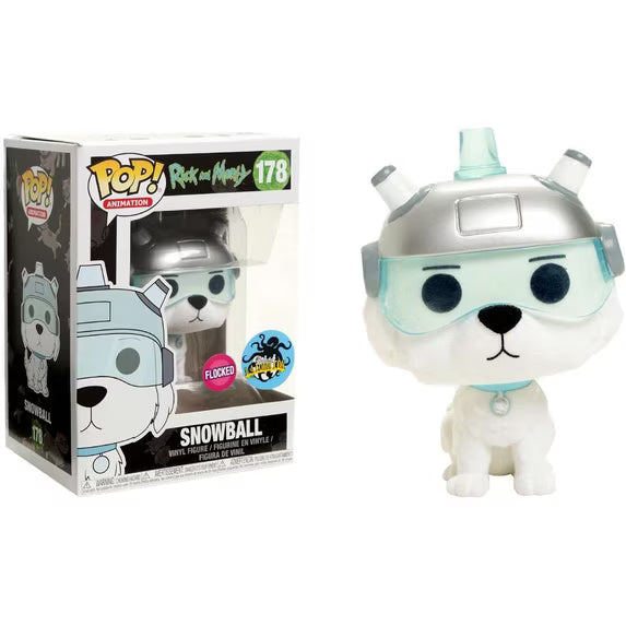 Pop Funko 178 6 in.- Rick and Morty- Snowball- Flocked LA Comic-Con Exclusive