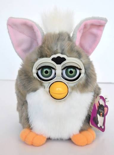 1998 Electronic Furby - Brown and White with Pink Ears