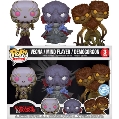 Funko Pop 3 pack 9inch - D&D - Vecna/Mind flare/Demogorgon