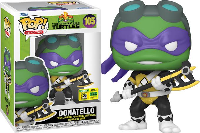 Funko pop 105 6 inch - Teenage Mutant Ninja Turtles - Power Rangers - Donatello - Funko 2022 Summer Convention Limited Edition
