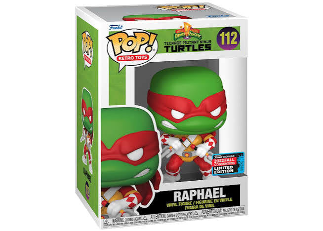 Funko pop 112 6 inch - Teenage Mutant Ninja Turtles - Power Rangers - Raphael - Funko Exclusive 2022 Fall Convention Limited Edition