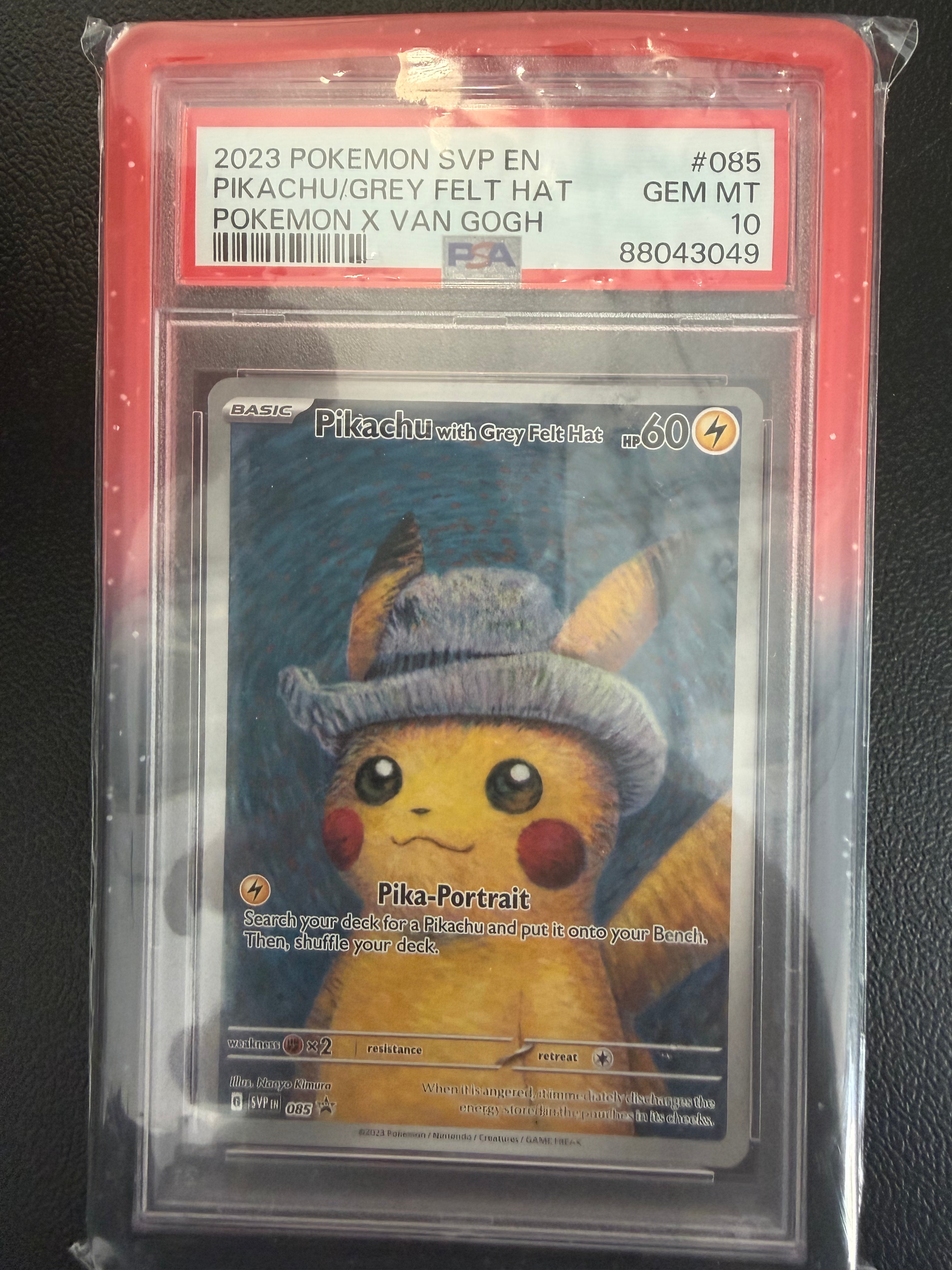 Graded Pokemon - 2023 POKEMON SVP EN-SV BLACK STAR PROMO #085 PIKACHU WITH GREY FELT HAT PSA 10