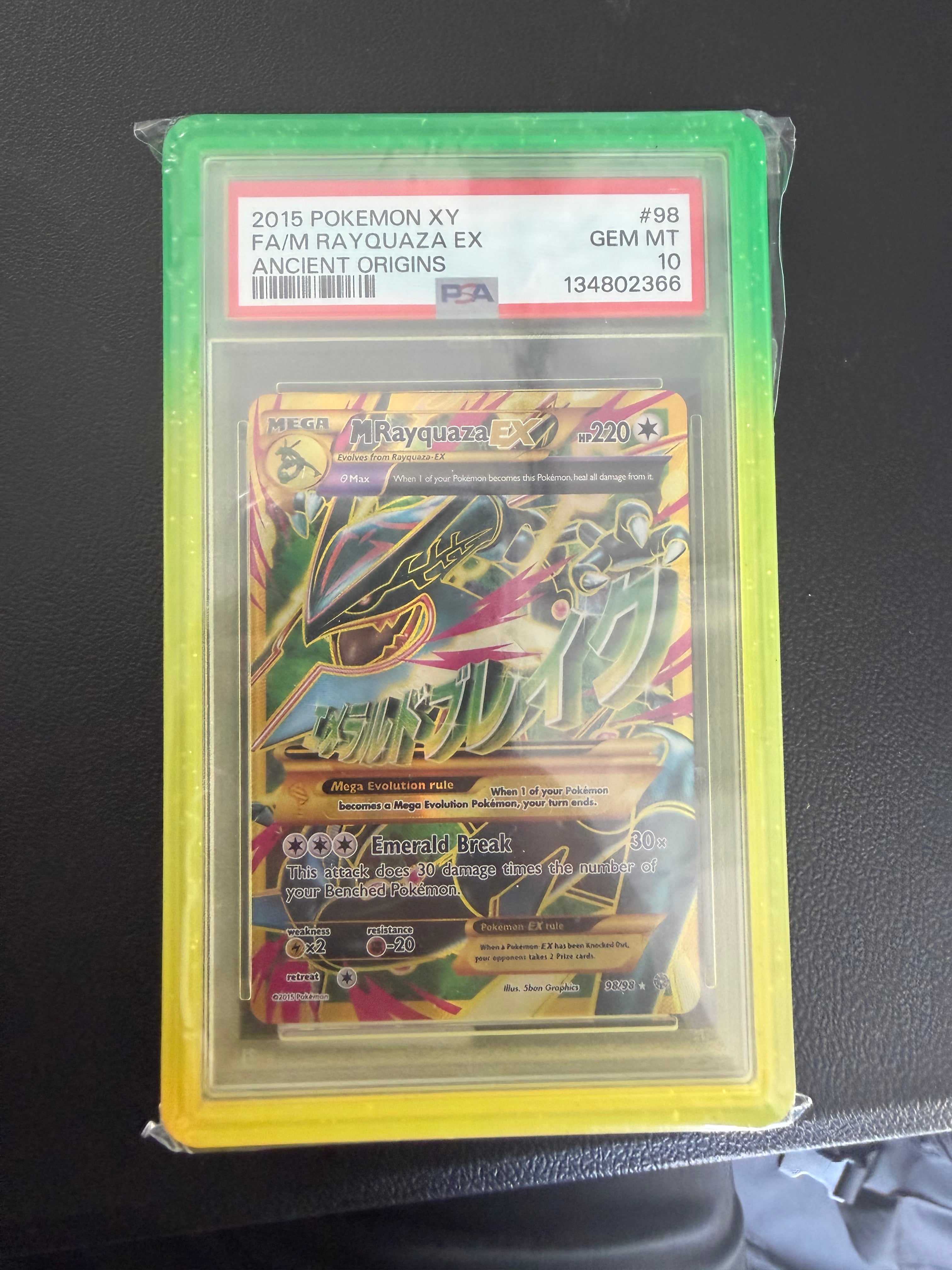 Graded Pokemon - 2015 Pokemon XY Ancient Origins Full Art M Rayquaza EX #98 PSA 10