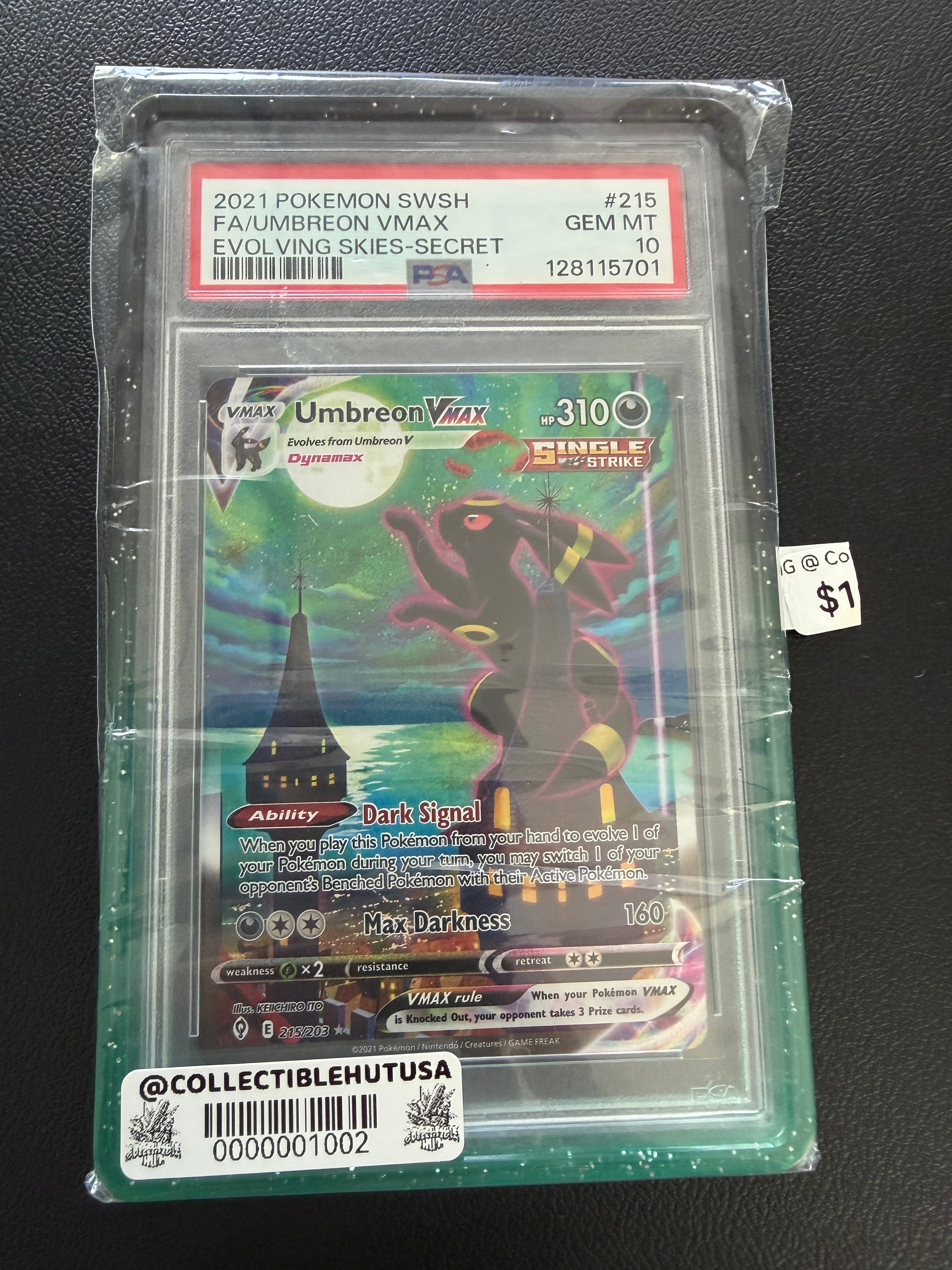 Graded Pokemon - UMBREON VMAX 2021 POKEMON EVOLVING SKIES #215 PSA 10