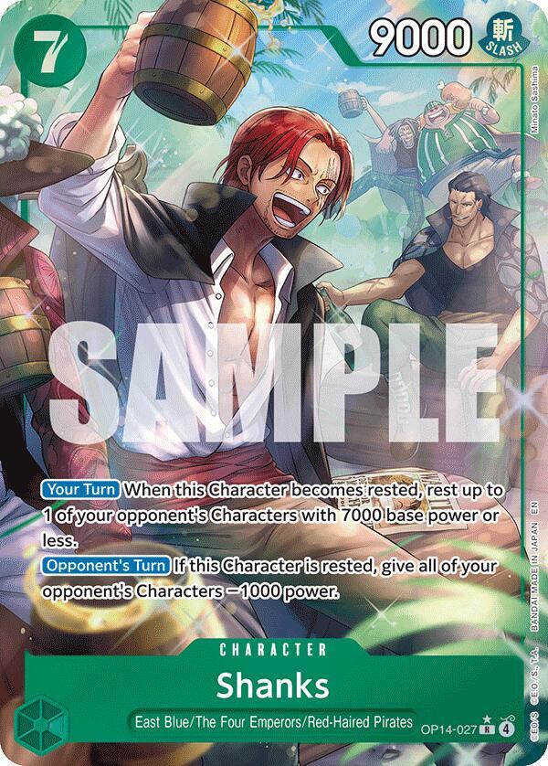 Singles One Piece - Roronoa Zoro - Shanks (Alternate Art) - The Azure Sea's Seven (OP14-027)